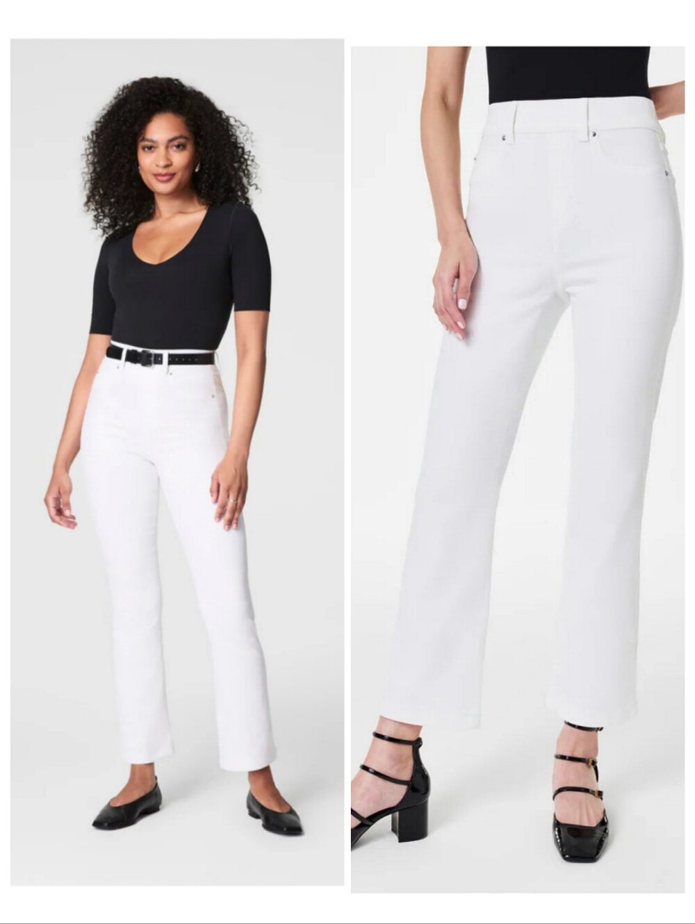 🆕️Spanx Kick Flare Jeans White Resortwear Coastal Slimming Small Minimalist